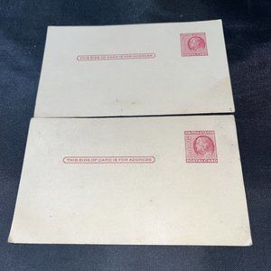 PRE-PRINTED 2 CENT POSTCARDS FRANKLIN LOT/ 2 UNUSED VINTAGE